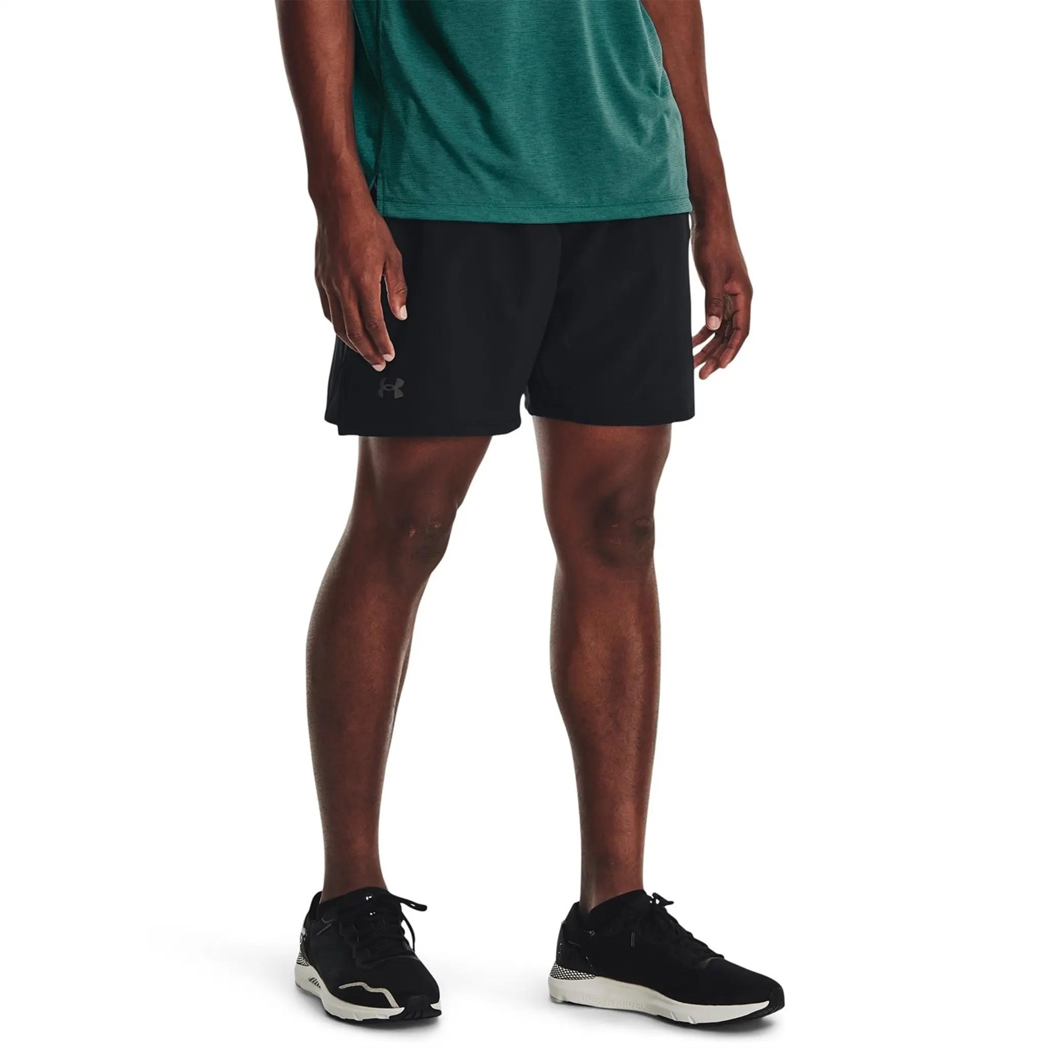 Under Armour UA Launch 7 Inch Black Running Shorts for Men - Lightweight Workout & Gym Training Shorts with Moisture-Wicking Fabric