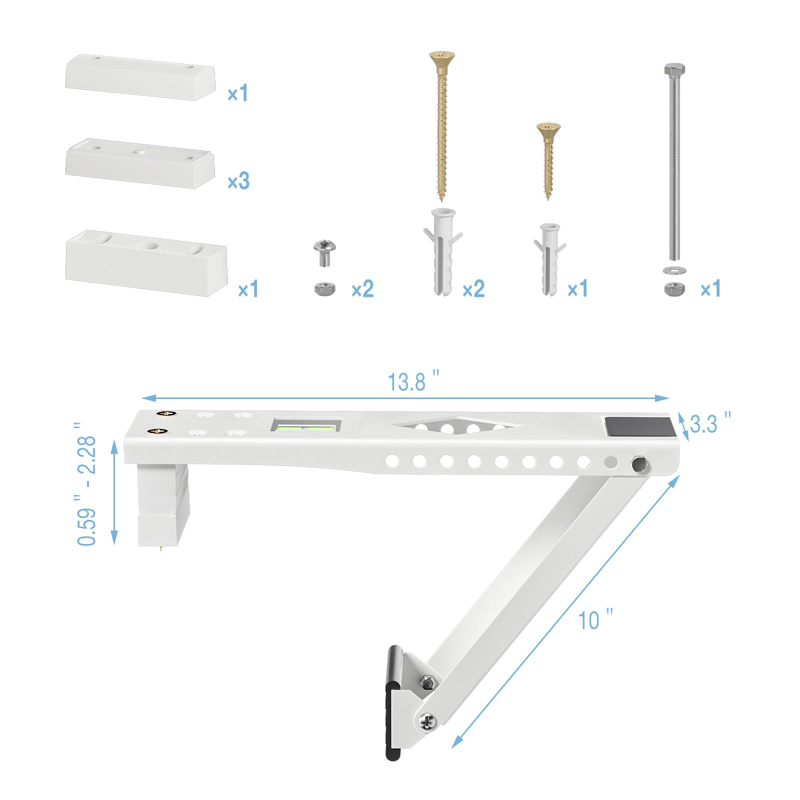 HOXHA Universal Window Air Conditioner Bracket - Heavy Duty AC Mount Support for Hung Windows (Holds Up to 85 lbs) - Perfect for Apartments, Bedrooms & Office Spaces