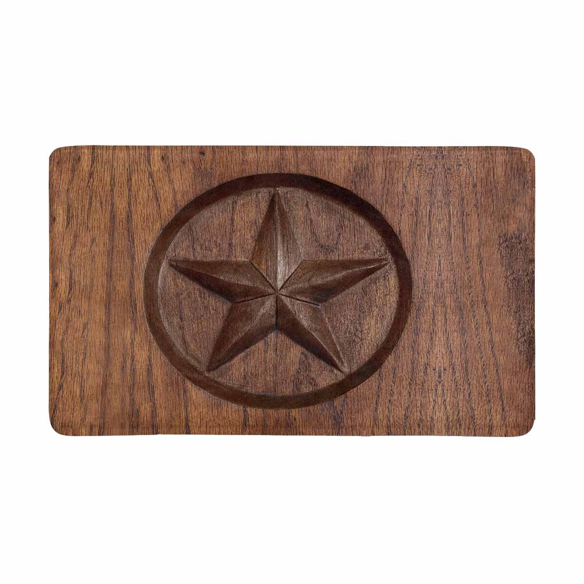 Western Texas Star Wooden Doormat - Anti-Slip Entrance Rug with Rubber Backing for Indoor/Outdoor Use - 30x18 Inch Front Door Mat for Home Decor - Perfect for Ranch, Cabin & Southwestern Style Homes