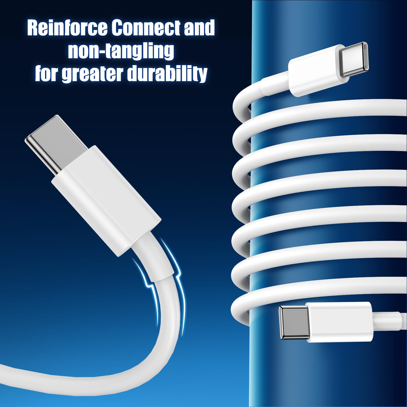 2-Pack 20W USB C Fast Charger Plug & 2M Type C Cable for iPhone 16/15 Pro Max/Plus, iPad Pro/Air - PD Fast Charging with Wall Adapter (Perfect for Home, Office & Travel)