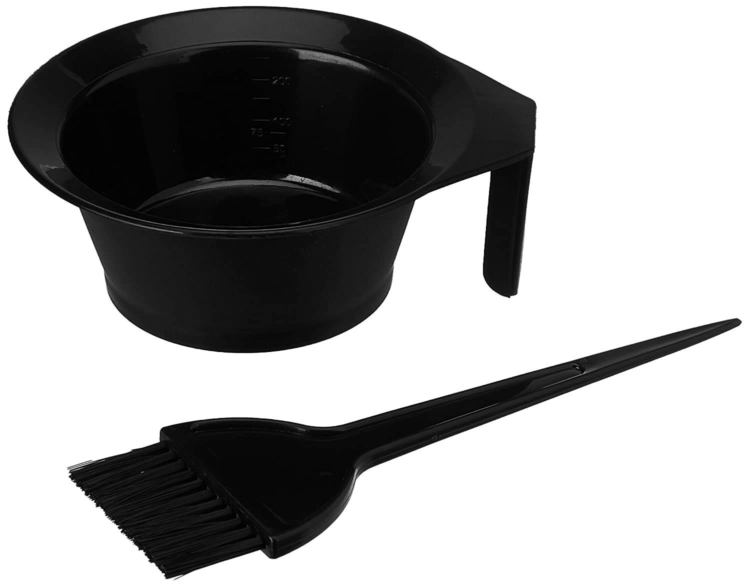 SIOPAWORLD Professional Hair Dye Applicator Brush & Mixing Bowl Kit - Salon Quality Hair Coloring Tools for Bleaching & Coloring at Home or Salon - Perfect for Men & Women (1 Bowl + 1 Brush, Black) - Ideal for DIY Hair Color, Highlights, Ombre & Balayage Treatments
