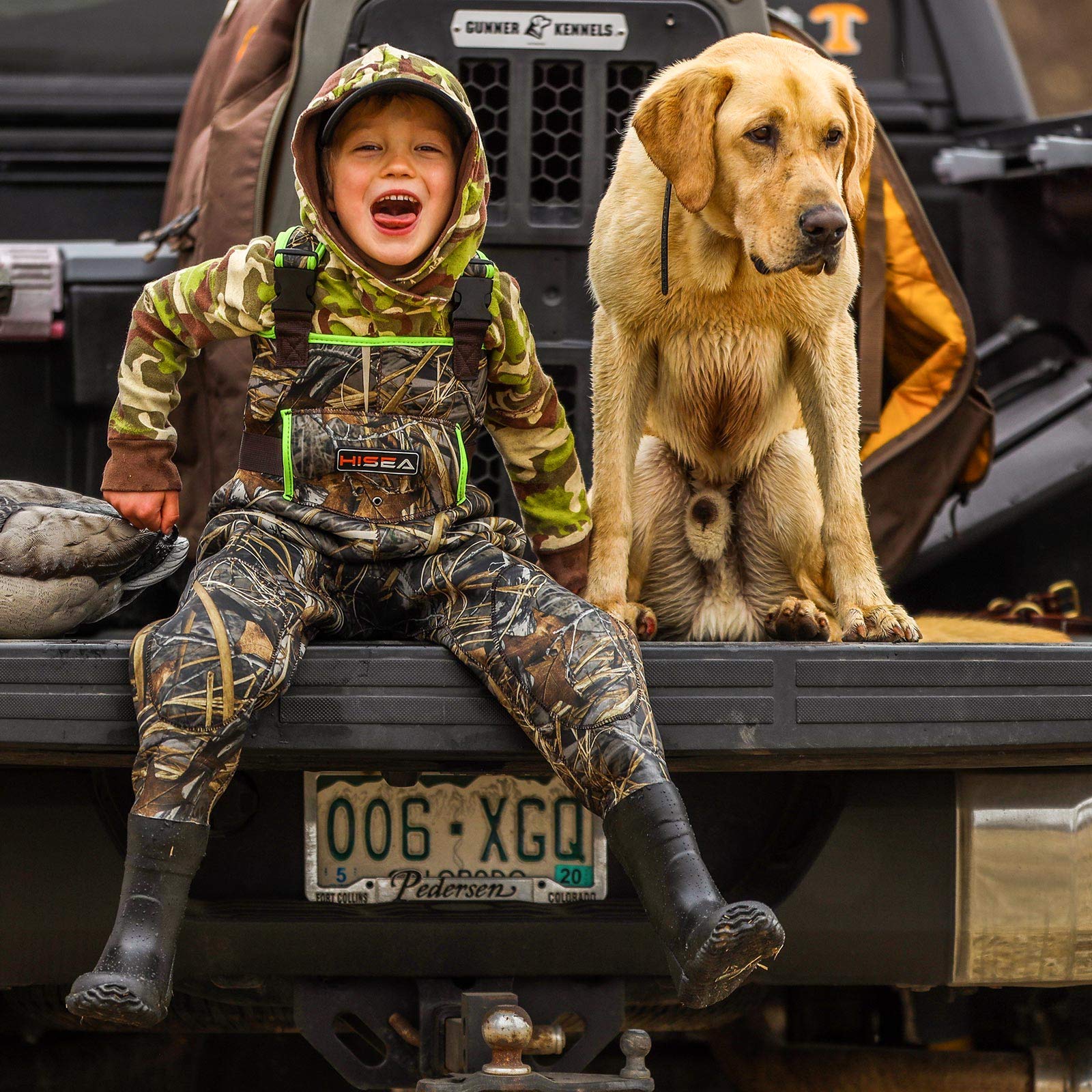 HISEA Kids Neoprene Chest Waders for Toddlers & Children - Insulated Waterproof Hunting Waders for Boys & Girls - Perfect for Duck Hunting, Fishing, and Outdoor Adventures