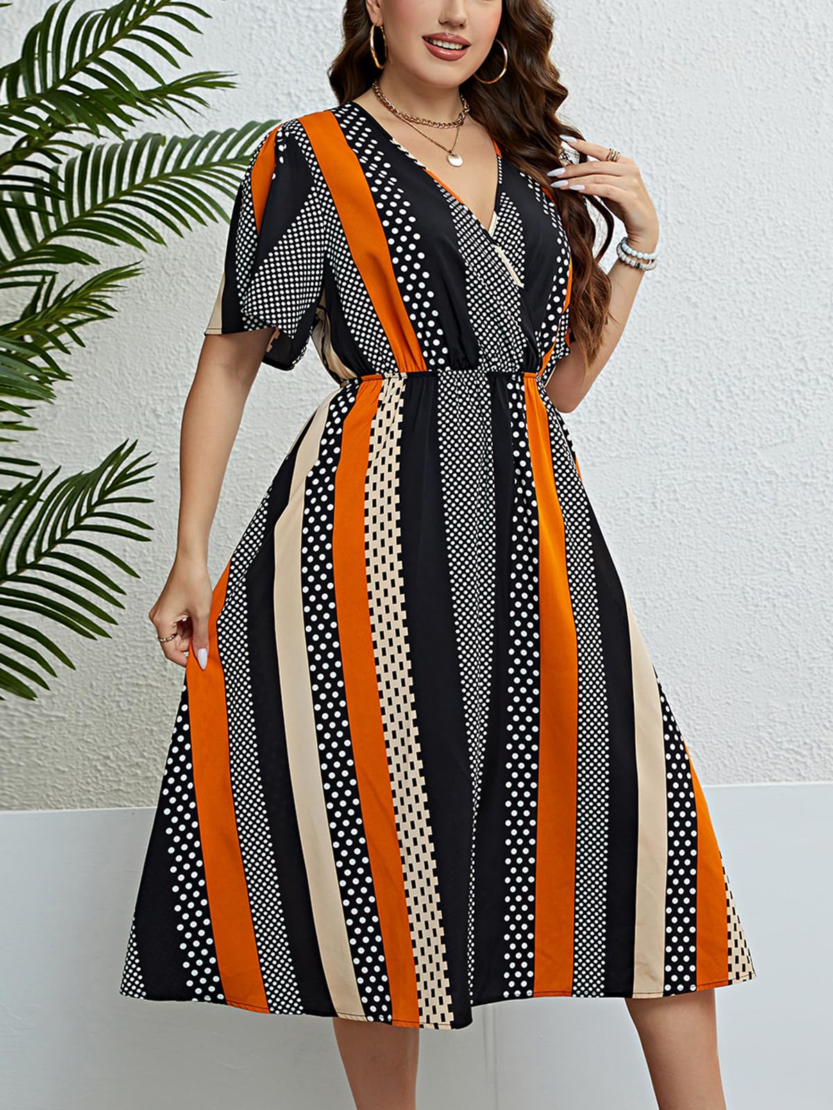CUPSHE Women's Plus Size Summer Dress 2024 - Bohemian Midi Sundress with Flowy Design for Beach, Vacation & Casual Wear | Perfect for Outdoor Parties, Travel & Summer Getaways