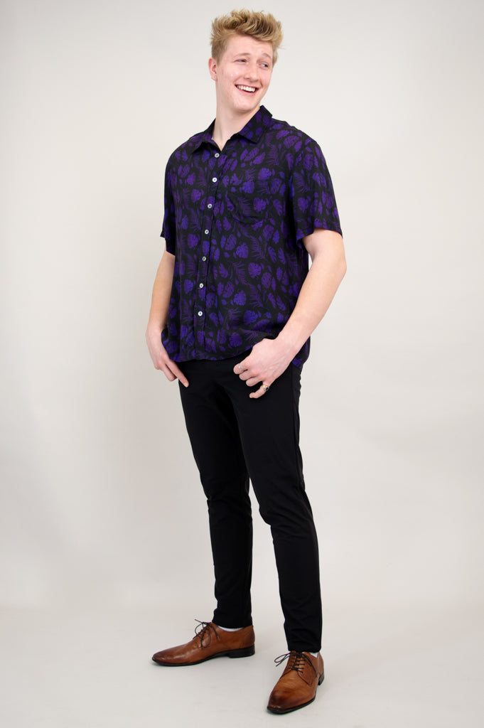 Dino Shirt for Men & Women | Royale Monstera Graphic Tee | Soft Woven Bamboo Fabric | Perfect for Casual Wear, Dinosaur Theme Parties & Gifts