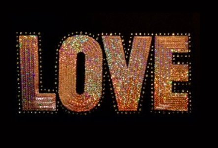 Pink Sequin & Rhinestone Iron-On Transfer - Love Word Design for DIY T-Shirts, Bags & Crafts - Perfect for Custom Apparel & Personalized Gifts