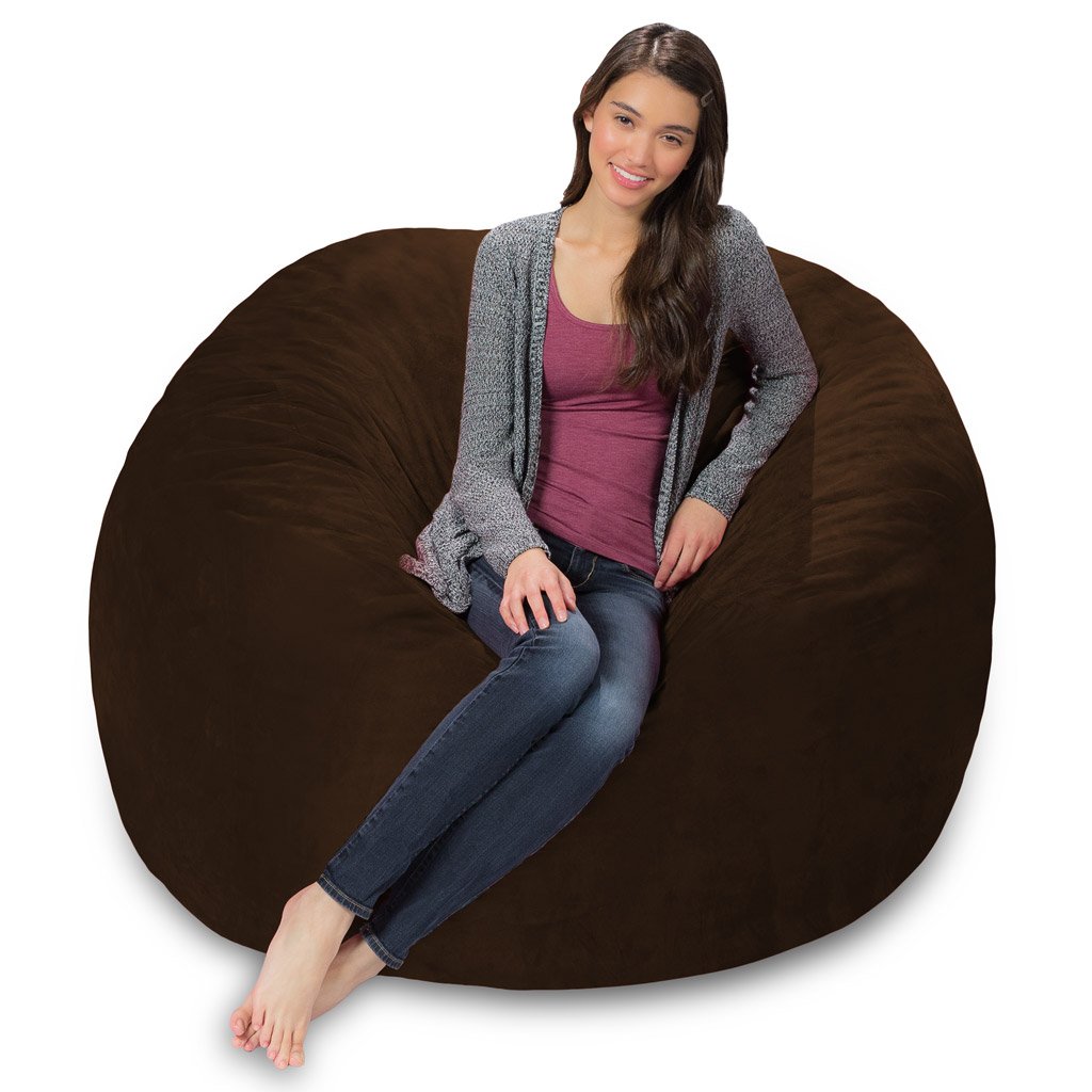 Premium Memory Foam Bean Bag Chair - Ultra Soft Chocolate Micro Suede Cover - Perfect for Gaming, Lounging & Dorm Room Decor