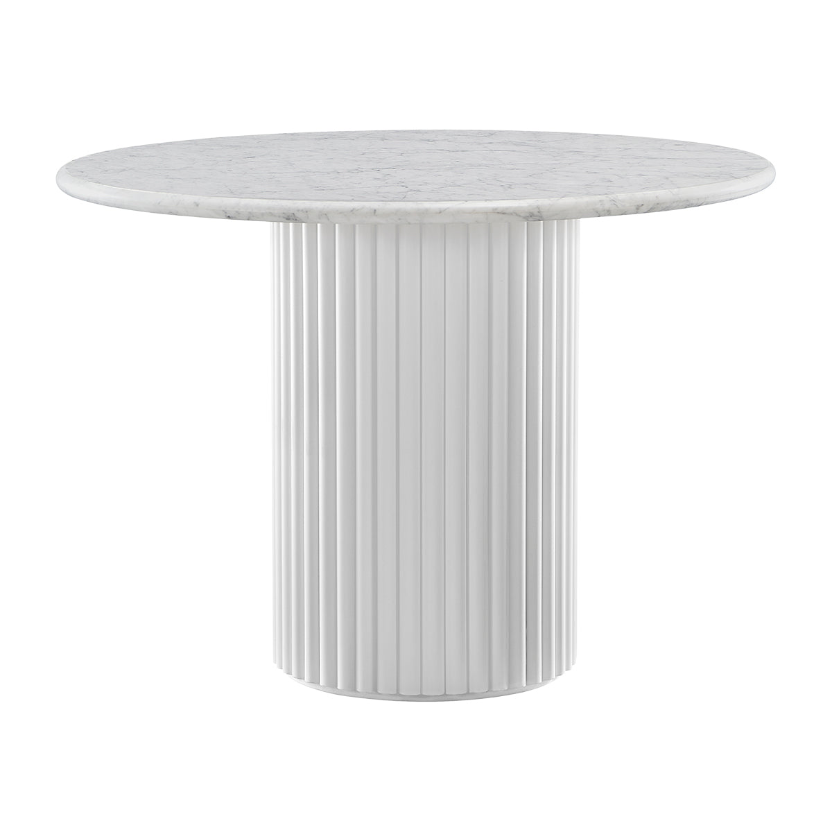 Elegant Cosmos Marble Dining Table - Modern Round Marble Top with Sturdy Metal Base for Dining Room, Kitchen, or Outdoor Patio