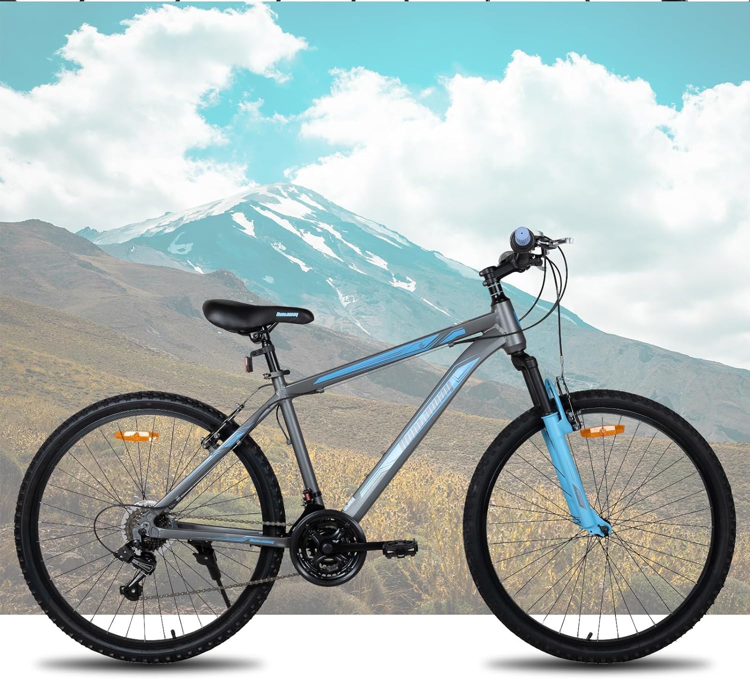 HH HILAND 26 Inch Mountain Bike for Men & Women - 21 Speed Gears, Aluminum Frame with Front Suspension, 3/6 Spoke Wheels - Perfect for Trail Riding, Commuting & Outdoor Adventures