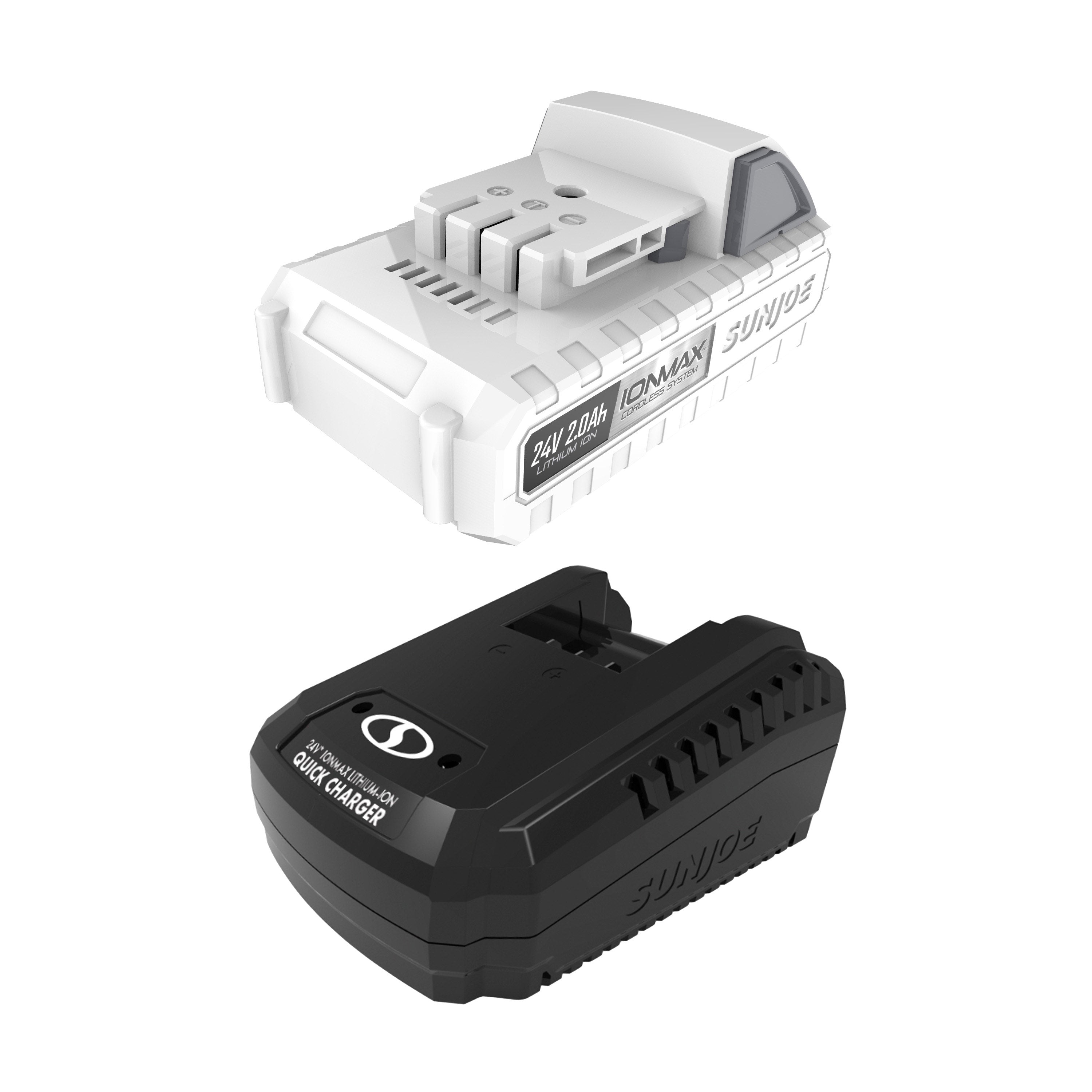 Snow Joe + Sun Joe 24V 2Ah IONMAX Cordless Starter Kit with 2.0Ah Battery & Fast Charger | SK1R Certified | Perfect for Lawn Mowers, Snow Blowers & Power Tools