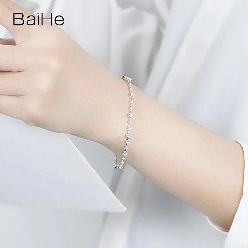 14K Yellow Gold 1CT H/SI Natural Diamond Bracelet for Women - Elegant Wedding & Anniversary Jewelry Gift - Perfect for Bridal, Evening Parties & Special Occasions