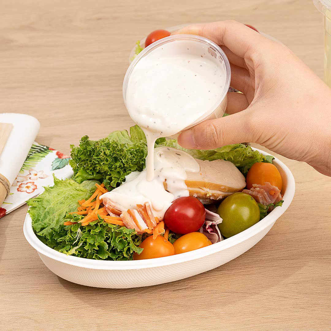 Restaurantware RW Base 3.3oz Clear Plastic Sauce Cups - 2000 Pack Microwave-Safe Disposable Condiment Cups for Samples, Sauces & Toppings | Crack-Resistant Portion Cups (Lids Sold Separately) | Perfect for Restaurants, Catering & Food Service Businesses