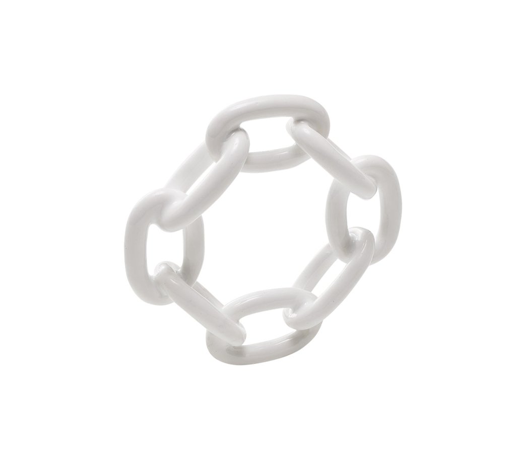 Elegant Chain Link Napkin Rings Set of 4 - Premium Stainless Steel Tableware for Wedding, Dinner Party & Holiday Decor