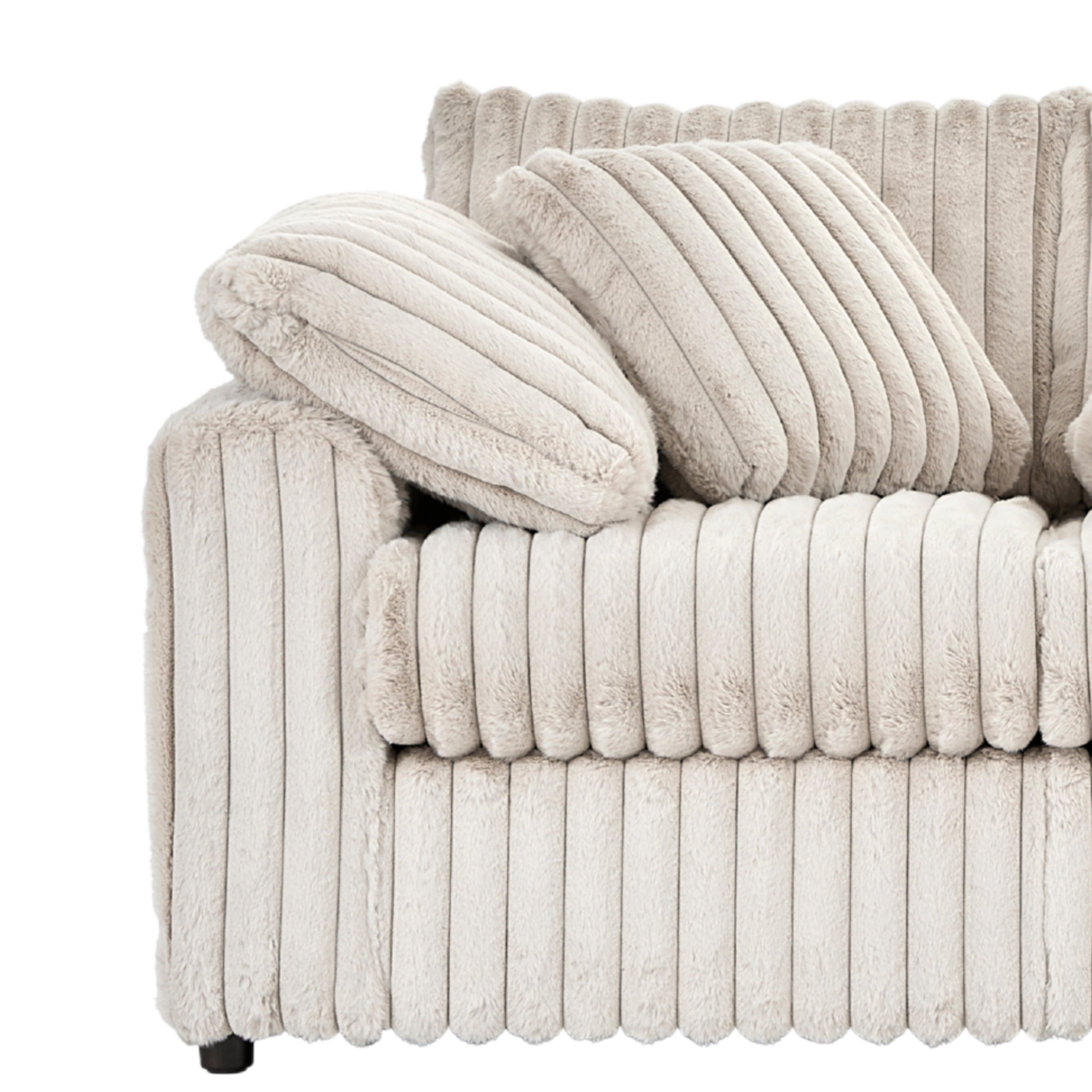 Roundhill Furniture Belvoir Upholstered Stationary Sofa - Modern Living Room Couch with Soft Fabric for Home, Office & Lounge Comfort