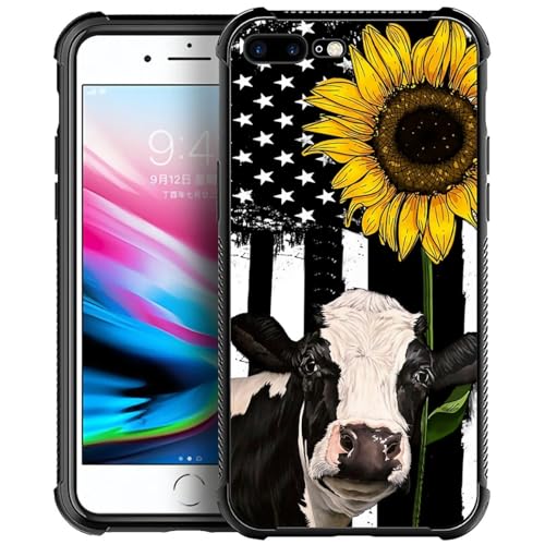 Cow Sunflower Vector Flag