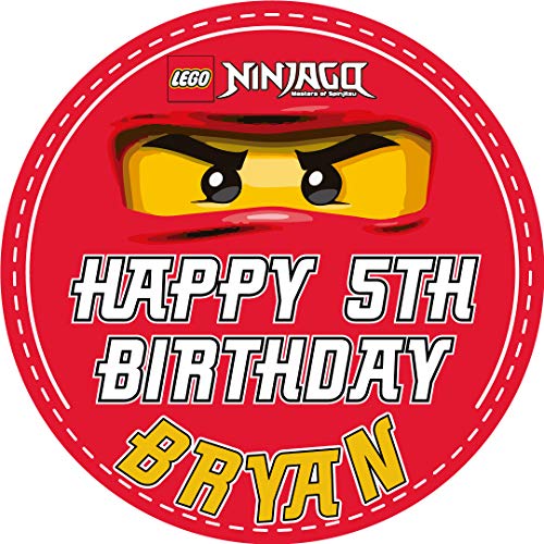 Custom Lego Ninjago Birthday Cake Topper - Edible Round Cake Decoration Sheet for Personalized Ninja Themed Parties | Perfect for Kids' Birthday Cakes, Baby Showers & Special Celebrations