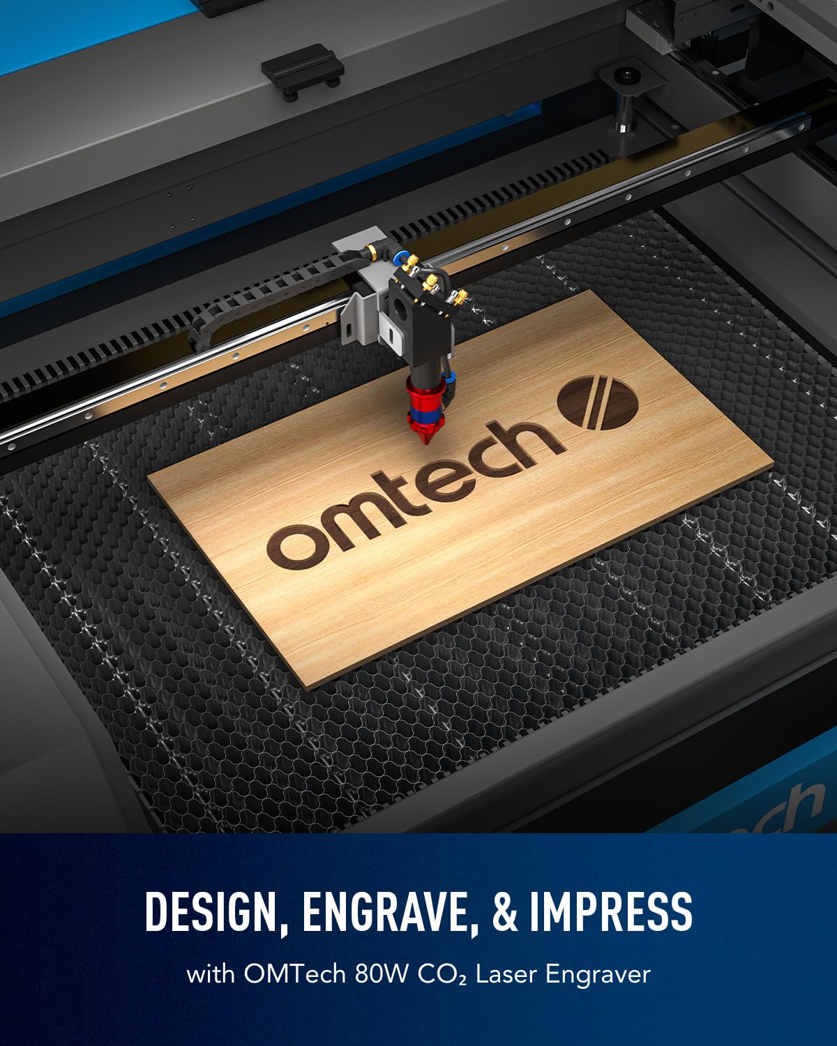 OMTech 80W CO2 Laser Engraver & Cutter - 20x28 Inch (500x700mm) Work Area with Autofocus, Autolift & 4-Way Air Assist - Perfect for Wood, Acrylic, Glass Engraving & Cutting - Ideal for DIY Crafts, Sign Making & Small Business Production