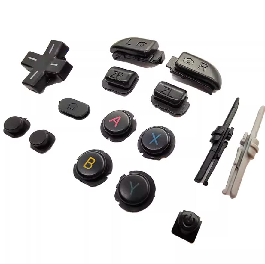 15-Piece Replacement Button Set for New 3DS XL/LL - Includes L/R/ZR/ZL, ABXY, Home, Start, Power, Select & D-Pad Buttons (Black) | Perfect for DIY Repairs & Controller Customization