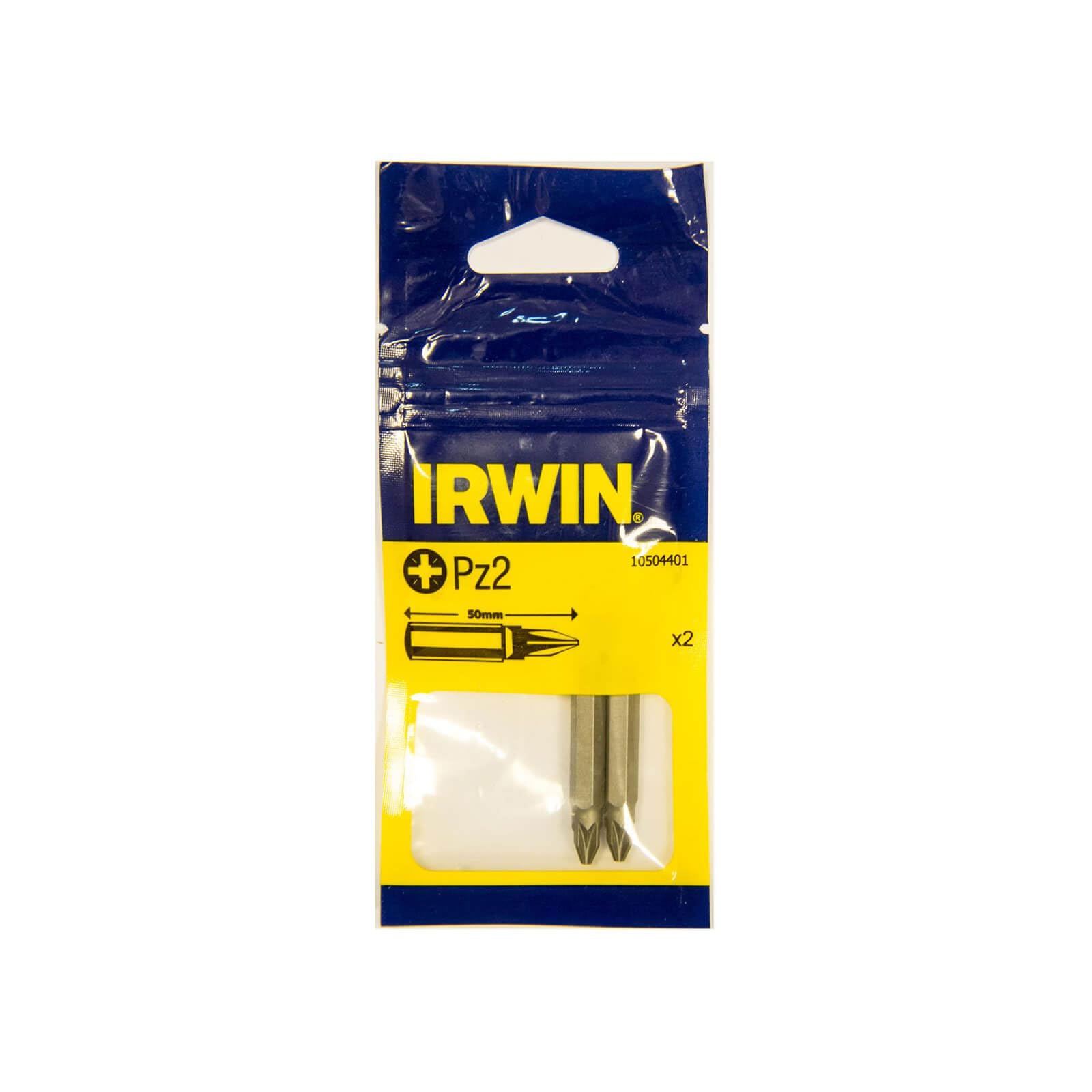 Premium Irwin Screwdriver Bits Set - 2 Pack PZ2 PoziDrive 50mm for Woodworking, Furniture Assembly & DIY Projects - Durable & Precision Fit
