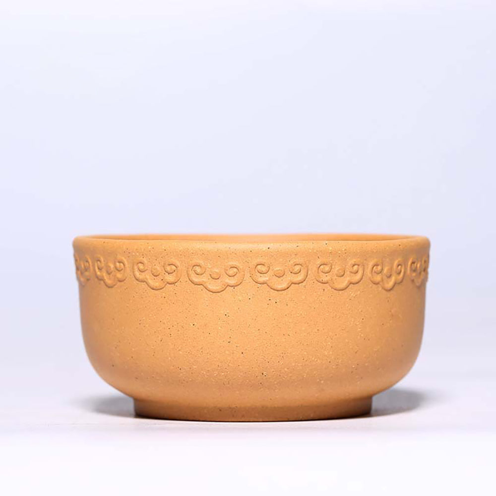 Premium Handcrafted Purple Clay Gongfu Tea Cup Set - 5 Colors (Auspicious Cloud Design) - Perfect for Chinese Tea Ceremony, Meditation & Gift Giving