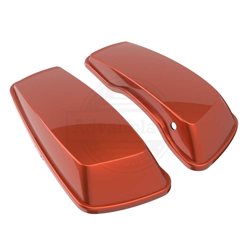 Moto Onfire Saddlebag Lids for Harley Touring Street Glide & Road Glide Special (2014-2020) - Orange Lava | Durable Motorcycle Accessories for Long Rides & Custom Bike Upgrades