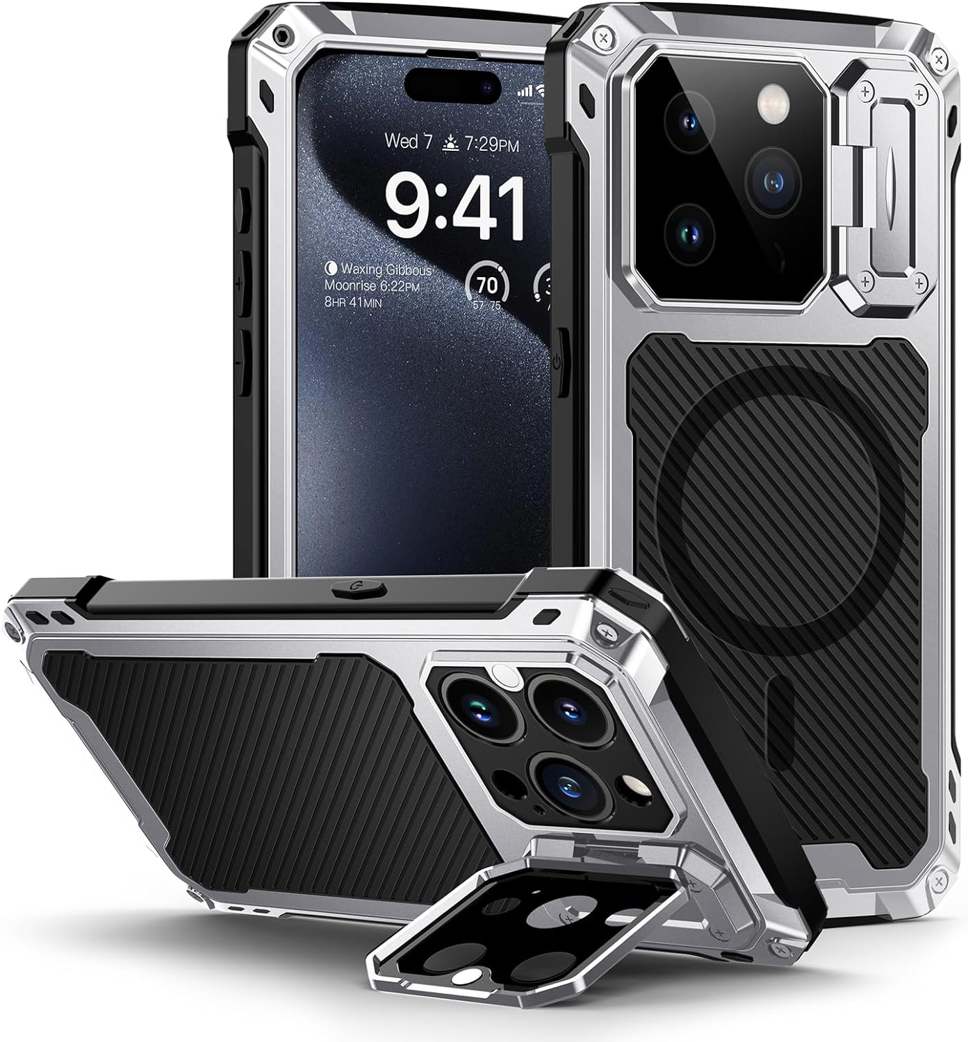 iPhone 15 Pro Case - Military Grade Shockproof Full Body Protection with Magnetic Mount | Perfect for Outdoor Adventures, Travel & Daily Use
