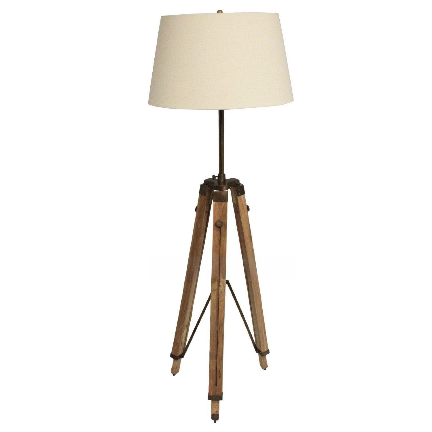 Nauticalmart Adjustable Height Surveyor Tripod Floor Lamp - Modern Industrial Lighting for Living Room, Bedroom & Office - Dimmable LED Light with 3 Color Temperatures