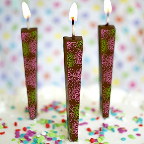 Edible Chocolate Birthday Candles - Milk Chocolate Ghost Flowers Decorations (Set of 3) | Perfect for Cakes, Cupcakes & Party Desserts