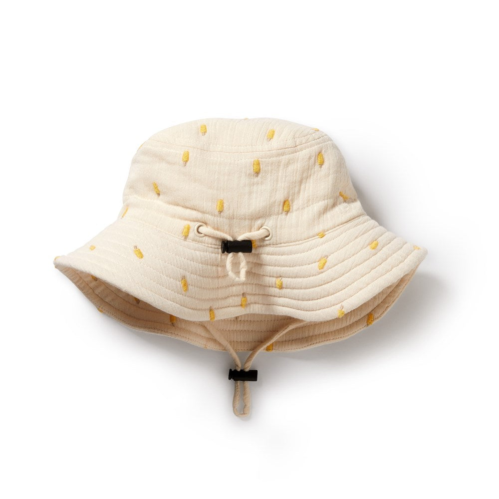 Organic Crinkle Sun Hat for Babies & Toddlers - UPF 50+ UV Protection, Adjustable Chin Strap - Perfect for Beach, Pool, and Outdoor Play