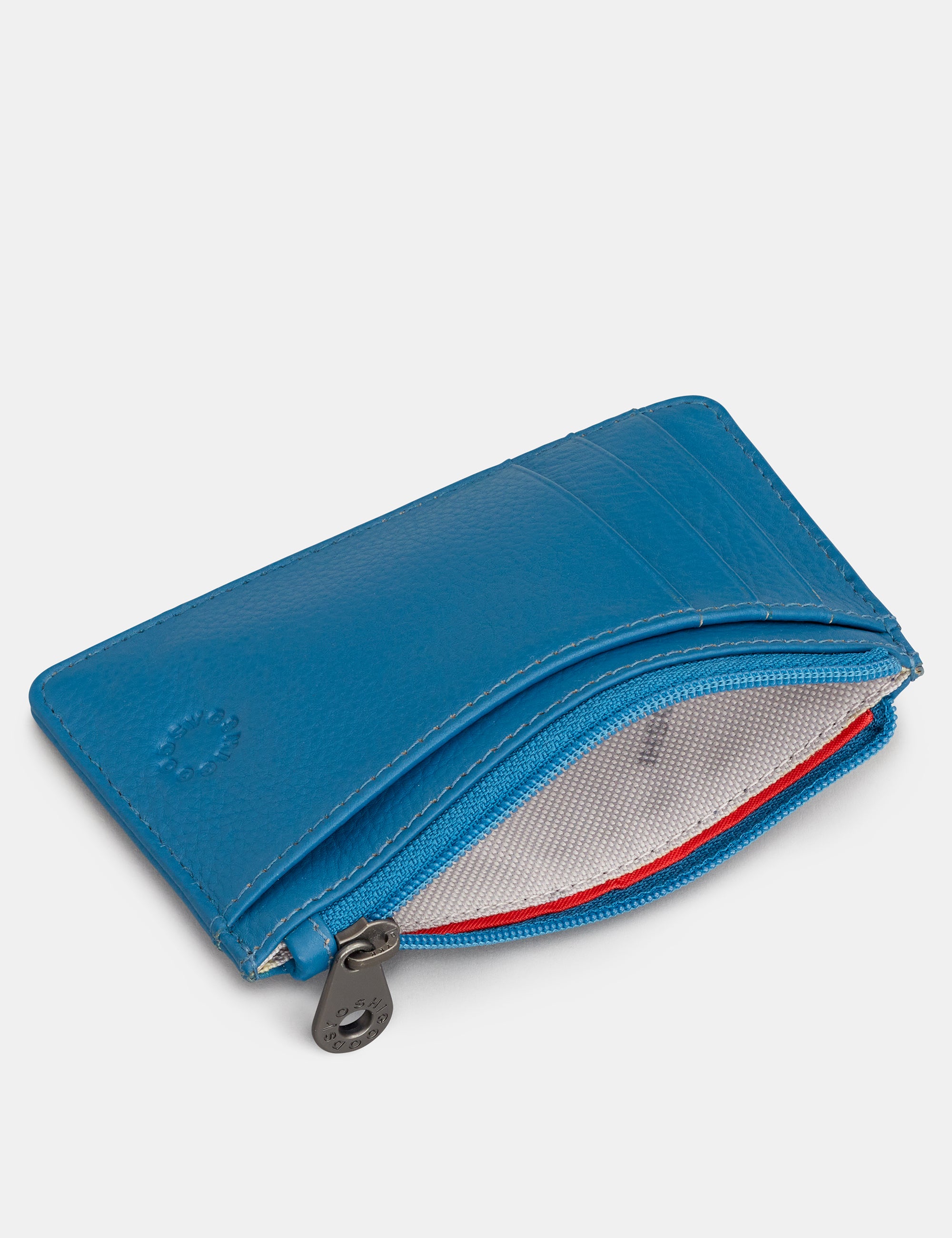 Premium Zip Top Petrol Blue Leather Card Holder - Slim RFID Blocking Wallet for Men & Women - Perfect for Travel, Business & Everyday Use