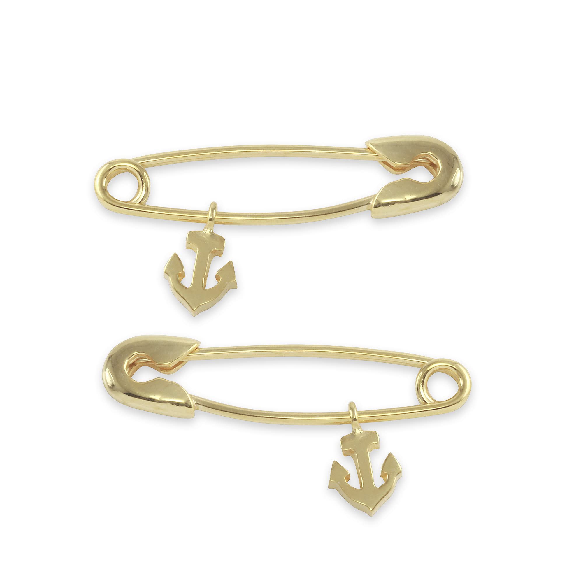 Monte Christo Safety Pin Charm Earring - 14K Yellow Gold Single Hoop Earring for Women | Unique Jewelry Gift Made in USA | Perfect for Casual Wear, Parties & Gifting