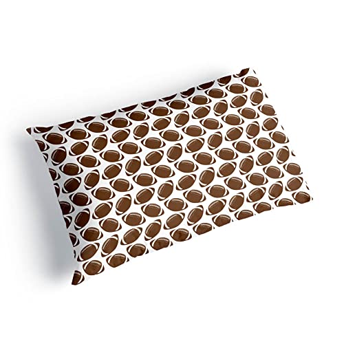 Football Pattern Pillowcase - Soft Cotton Football Themed Pillow Cover for Bedroom & Living Room Decor - Perfect for Sports Fans, Game Day & Football Themed Rooms