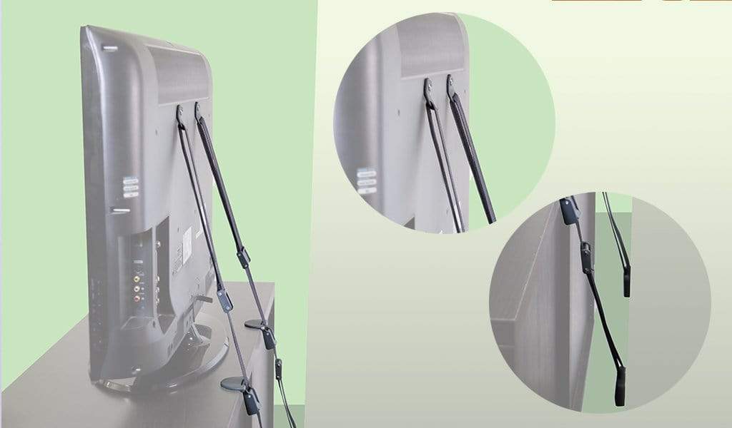 Qdos Anti Tip TV Safety Kit - Secure Your Flat Screen TV from Tipping - Perfect for Homes with Kids and Pets