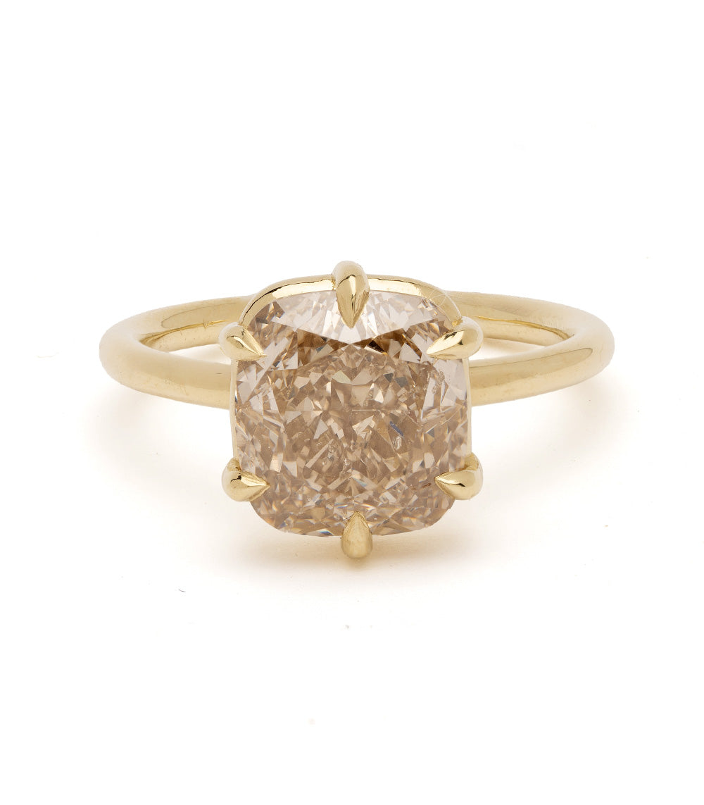 4 Carat Billie Champagne Cushion Cut Diamond Engagement Ring - Perfect for Proposals, Anniversaries & Special Occasions