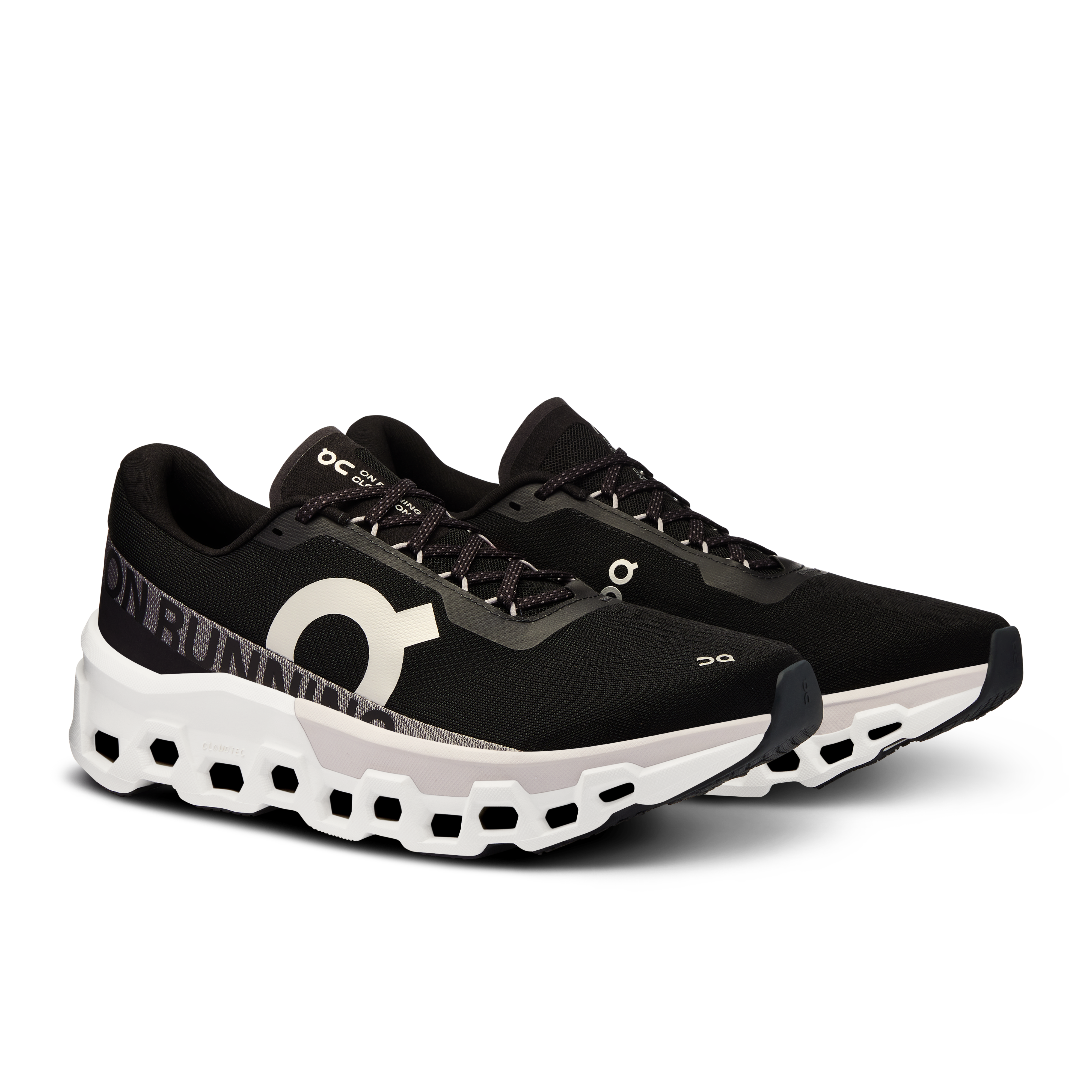 On Running Men's Cloudmonster 2 Running Shoes - Black/Frost - Lightweight Cushioned Sneakers for Road Running & Jogging