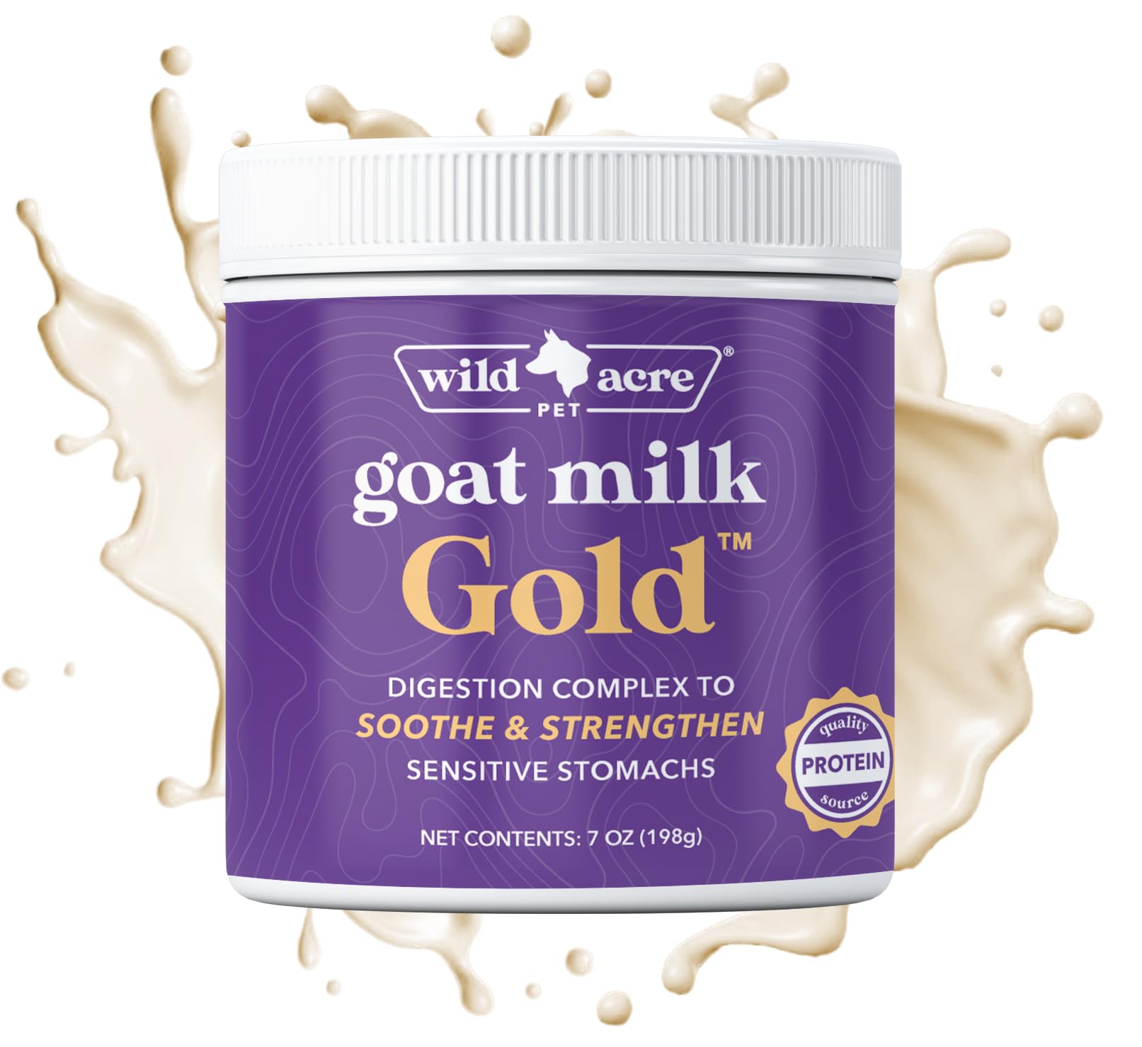 Organic Goat Milk Powder for Dogs & Cats - Hypoallergenic Protein Supplement with Probiotics & Prebiotics - Supports Sensitive Stomachs & Digestion - Ideal for Puppies, Adult Pets & Senior Animals - 7oz Powder (Goat Milk Gold) - Perfect for Mixing with Food or as a Nutritious Treat