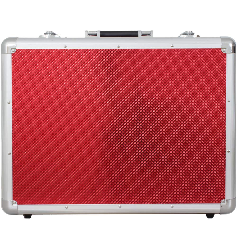 Vincent Master Barber Case Large (Red) - Professional Barber Kit Storage for Travel & Salon Use