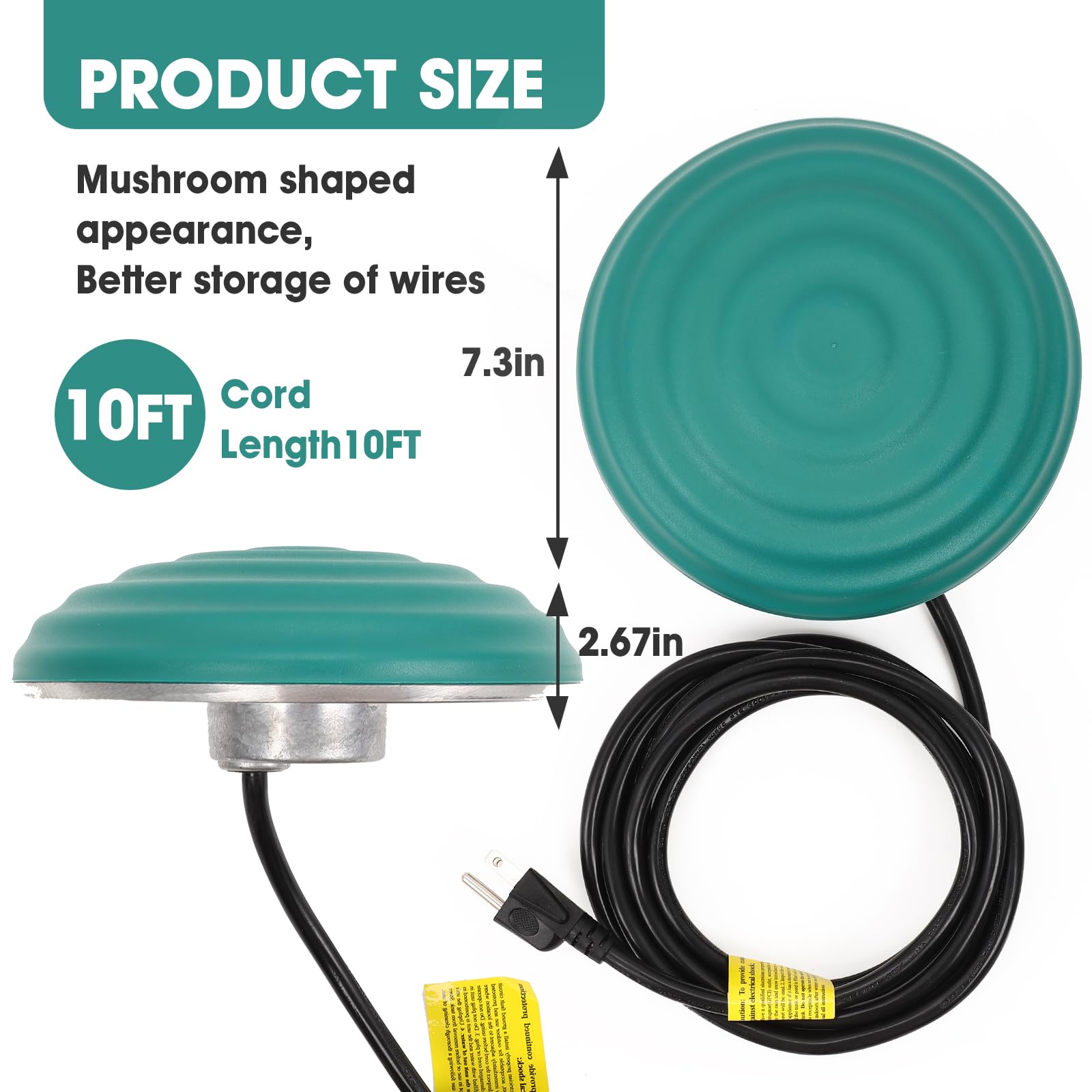 1000W Floating Pond Heater with Thermostat - Durable Cast Aluminum Deicer for Outdoor Ponds, Fish Tanks & Stock Tanks | Winter Protection for Koi, Goldfish & Aquatic Life