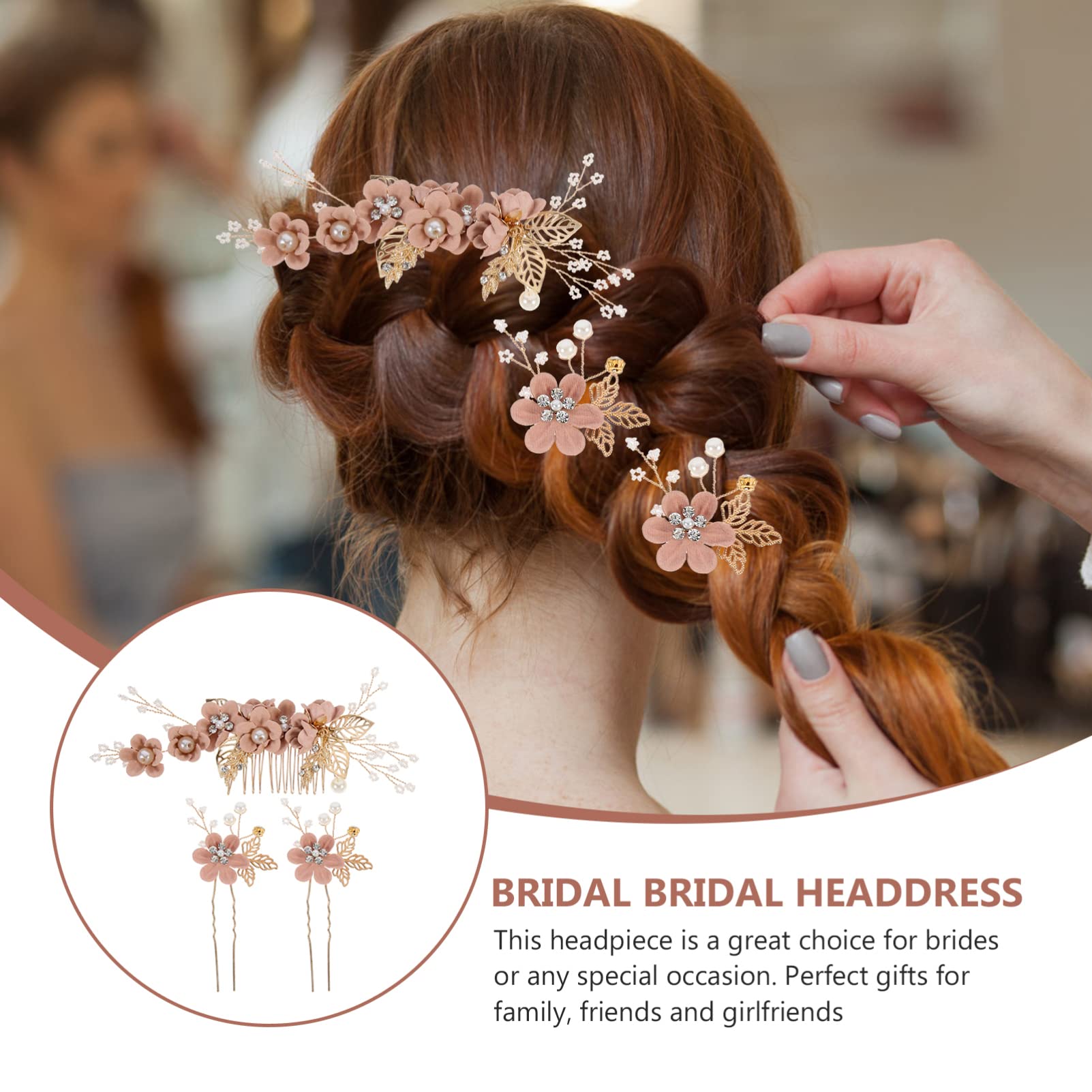 Elegant Rhinestone Wedding Hair Clips - 3Pcs Bridal Hair Pins for Women, Girls' Special Occasions