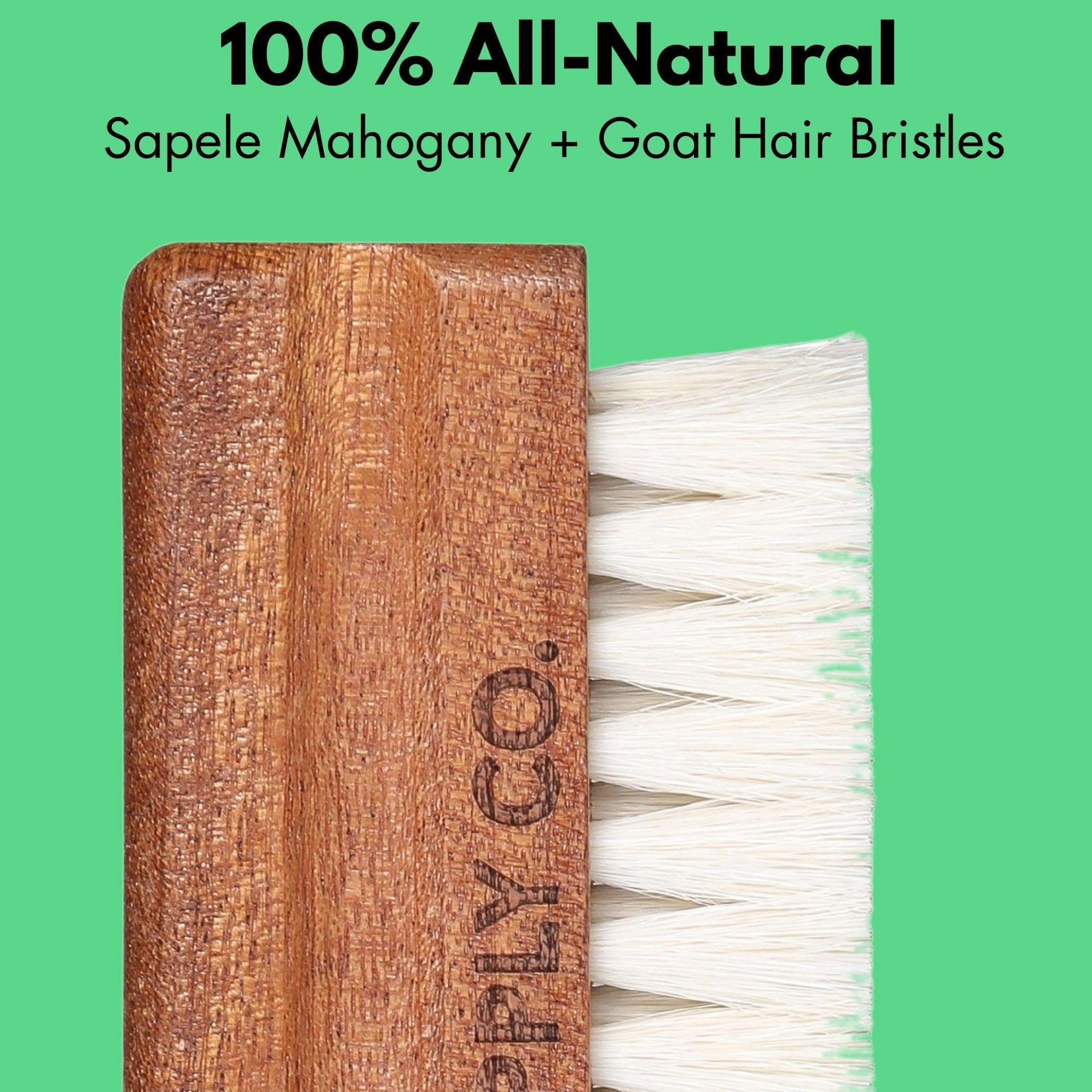 Natural Goat Hair Vinyl Record Brush - Wood Care Kit for Vinyl Cleaning