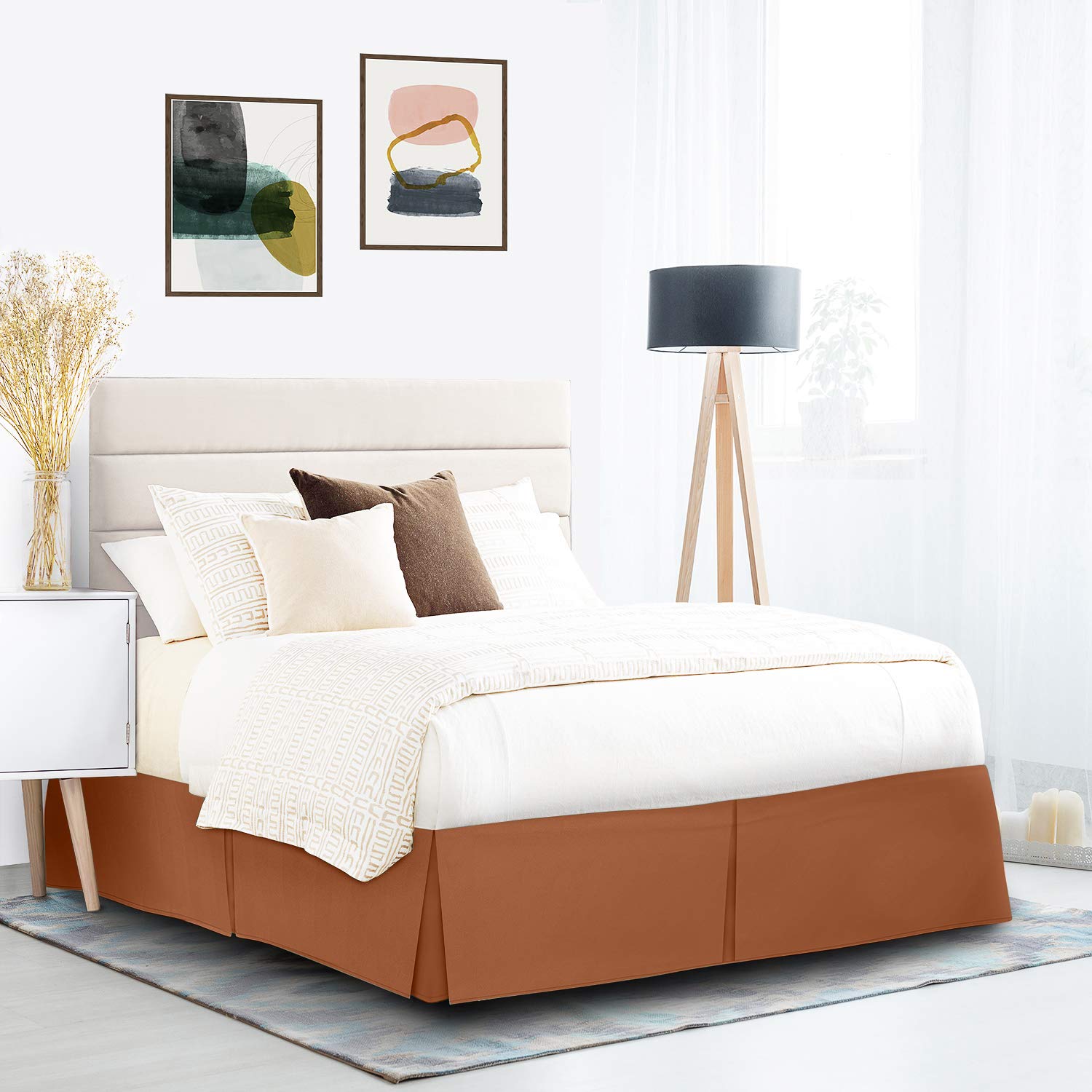 Nestl Rust Full Bed Skirt - 14 Inch Drop Brushed Microfiber Bed Skirt for Full Size Beds | Hotel Quality Pleated Design | Shrinkage & Fade Resistant | Perfect for Guest Rooms, Master Bedrooms & Luxury Home Decor