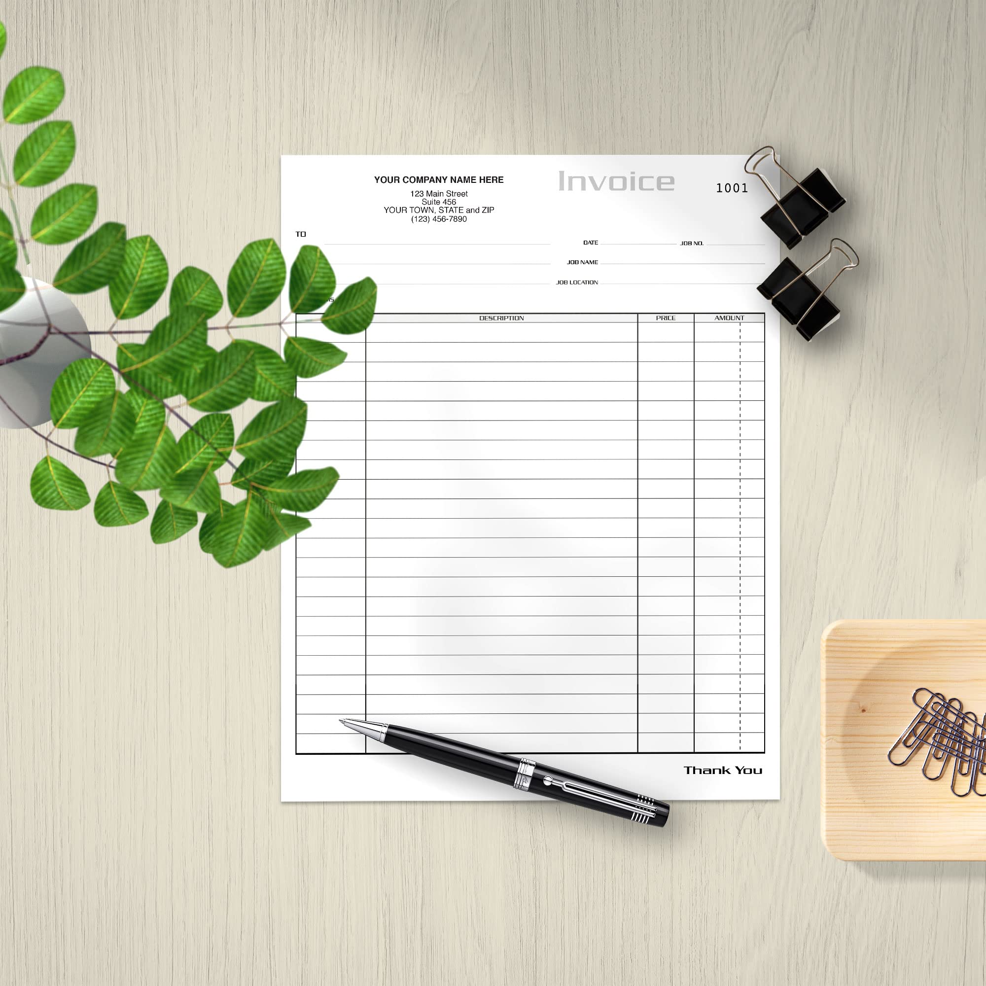 Custom Carbonless Invoice Forms 8.5 x 11 Inches - 3-Part NCR Paper with Company Name, Address & Phone - 250 Pack for Small Business Receipts, Sales Orders | White, Yellow, Pink | Perfect for Retail, Restaurants & Service Industries