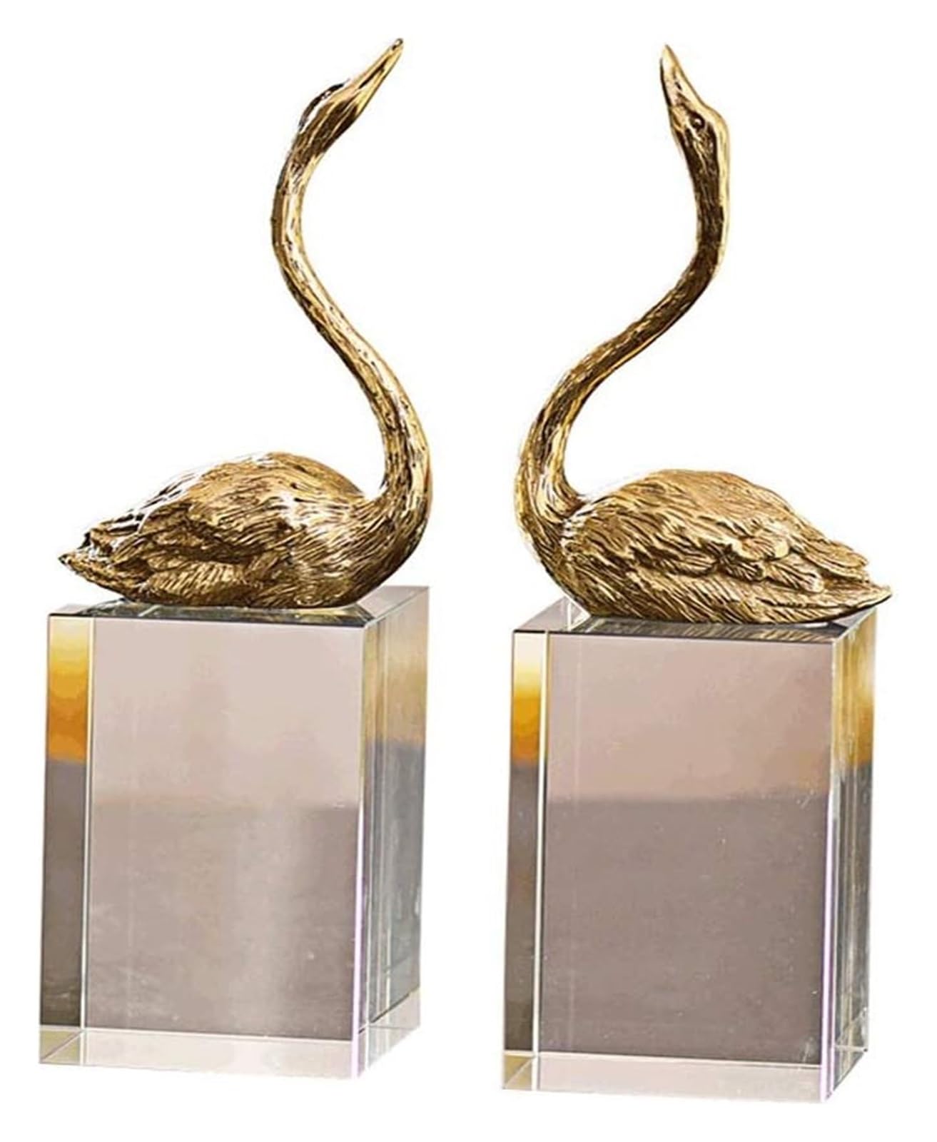 Elegant Neo-Classical Copper Swan Bookends - Decorative Book File Accessories for Study, Office & Home Decor - Perfect Gift for Book Lovers & Shelf Organizers