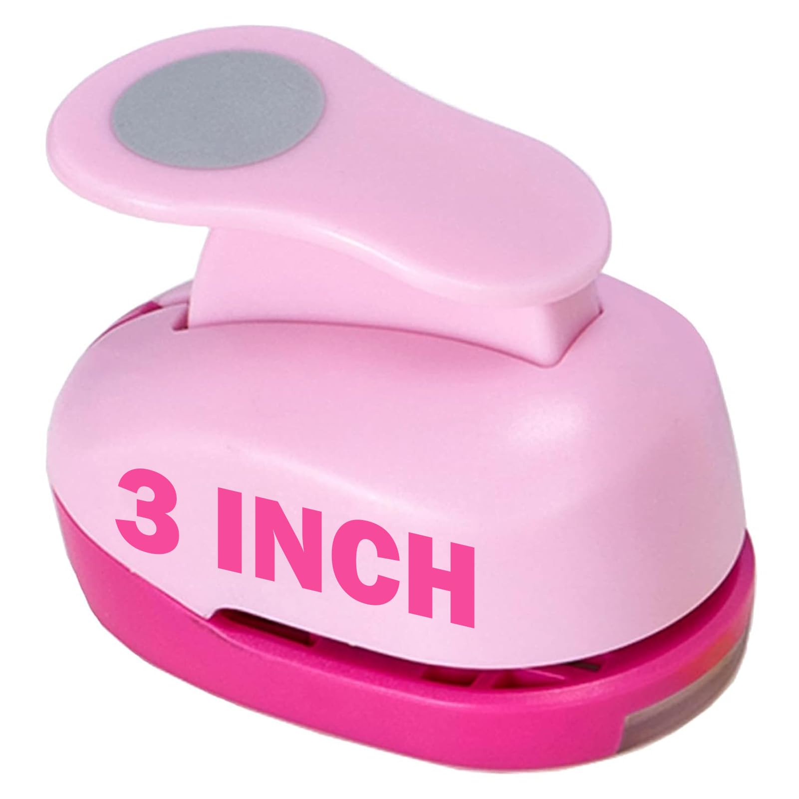 3 Inch Circle Punch for Paper - 75mm Large Hole Puncher in Pink, Perfect for Cardstock, Gift Wrapping, Greeting Cards, Scrapbooking & DIY Craft Projects - Ideal for Home, Office & School Use