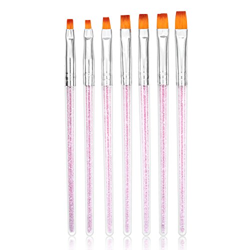 7pcs Acrylic Nail Brush Set for UV Gel & 3D Art - Home Salon Use