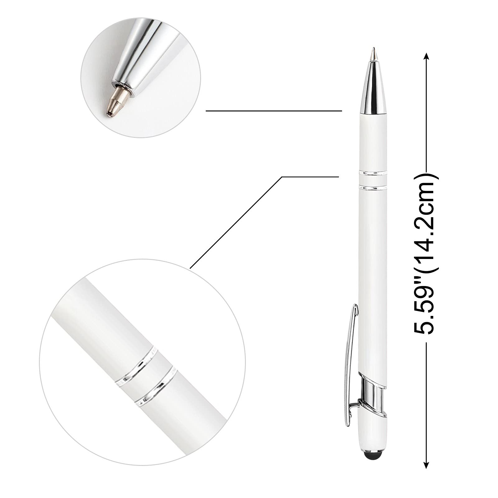 192PCS Personalized Pens Bulk with Free Name Engraving - Custom Ballpoint Pens with Stylus - Engraved Text/Logo - Perfect for Business Gifts, Graduation, Wedding, Birthday & Christmas - Black Ink - Ideal for Corporate Events, Promotional Giveaways & Special Occasions