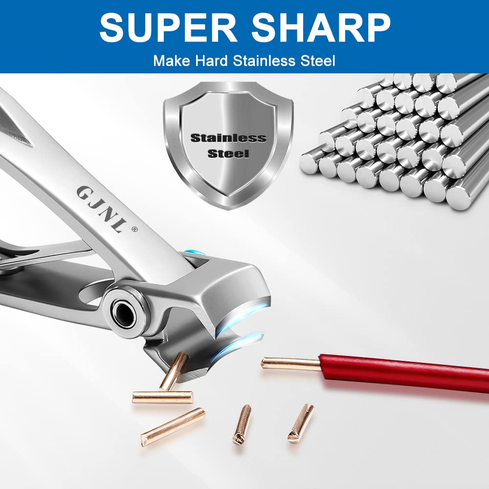 Heavy Duty Nail Clippers for Men with Thick Nails - 16mm Wide Jaw Opening Large Toenail & Finger Clippers - Ultra Sharp Professional Nail Cutter for Tough Nails - Perfect Father's Day Gift for Dad & Men's Grooming Kit Essential
