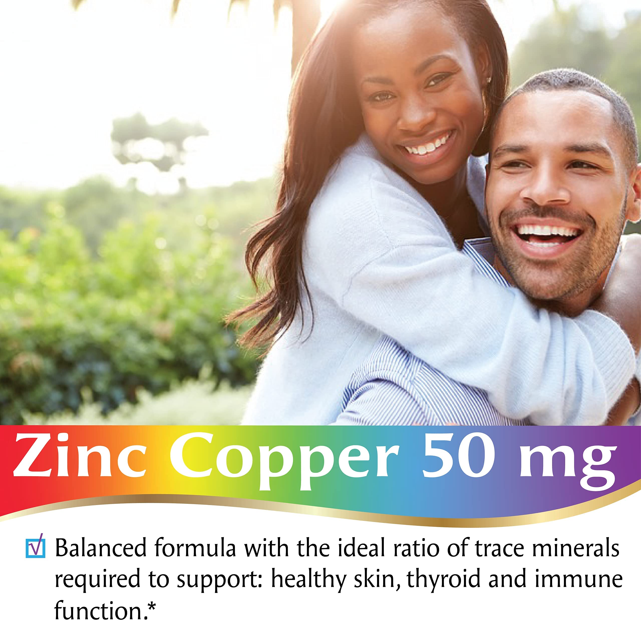 Premium Zinc & Copper Supplement (100 Capsules) - 50mg Zinc Gluconate & 2mg Copper Sulfate for Immune System Support - Gluten Free, Non-GMO - Supports Energy, Metabolism & Overall Wellness