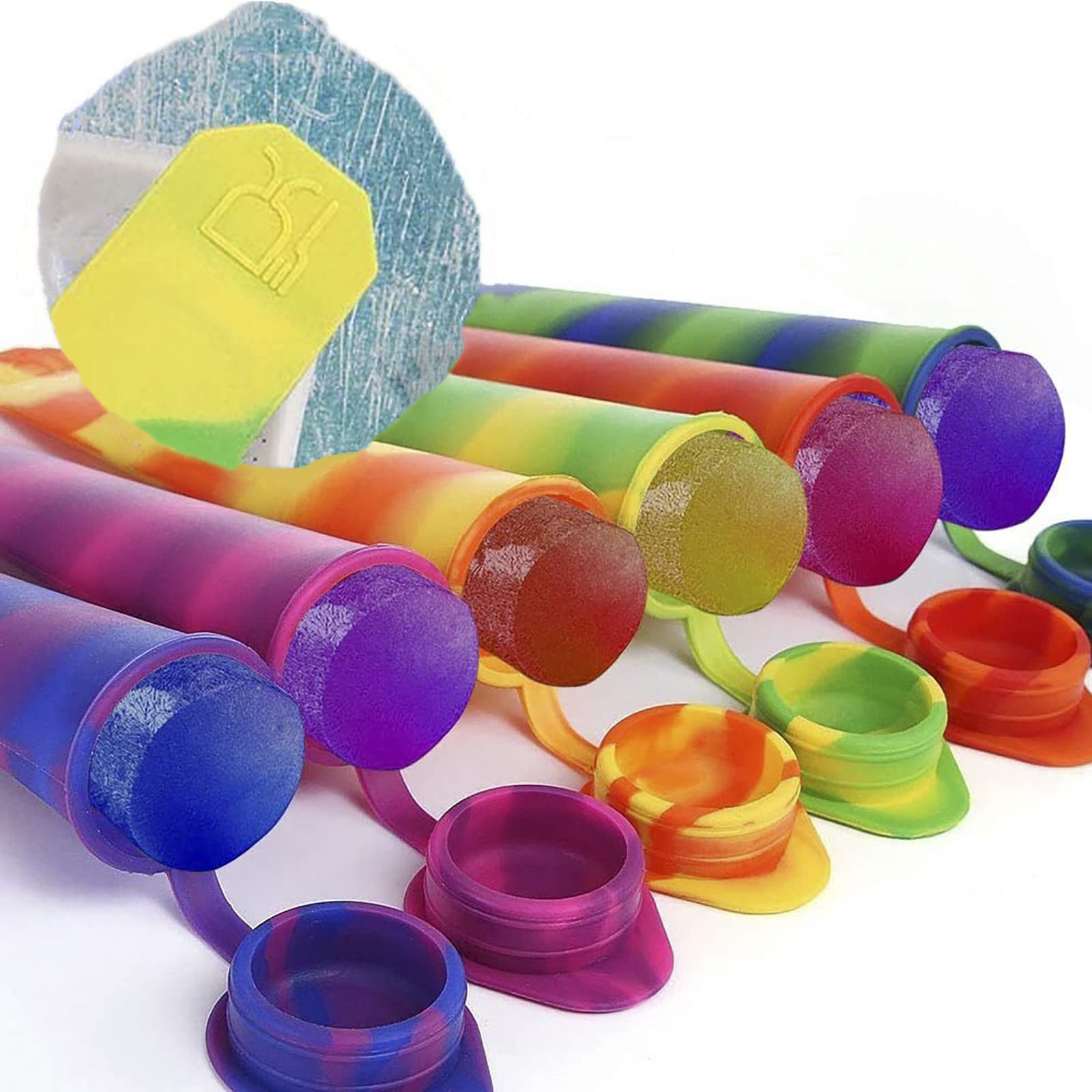 Reusable Silicone Popsicle Molds for Kids & Adults - Multi-Colored DIY Ice Pop Maker with Lid for Homemade Frozen Treats, Yogurt Sticks & Jelly | Perfect for Summer Snacks, Birthday Parties & Healthy Desserts