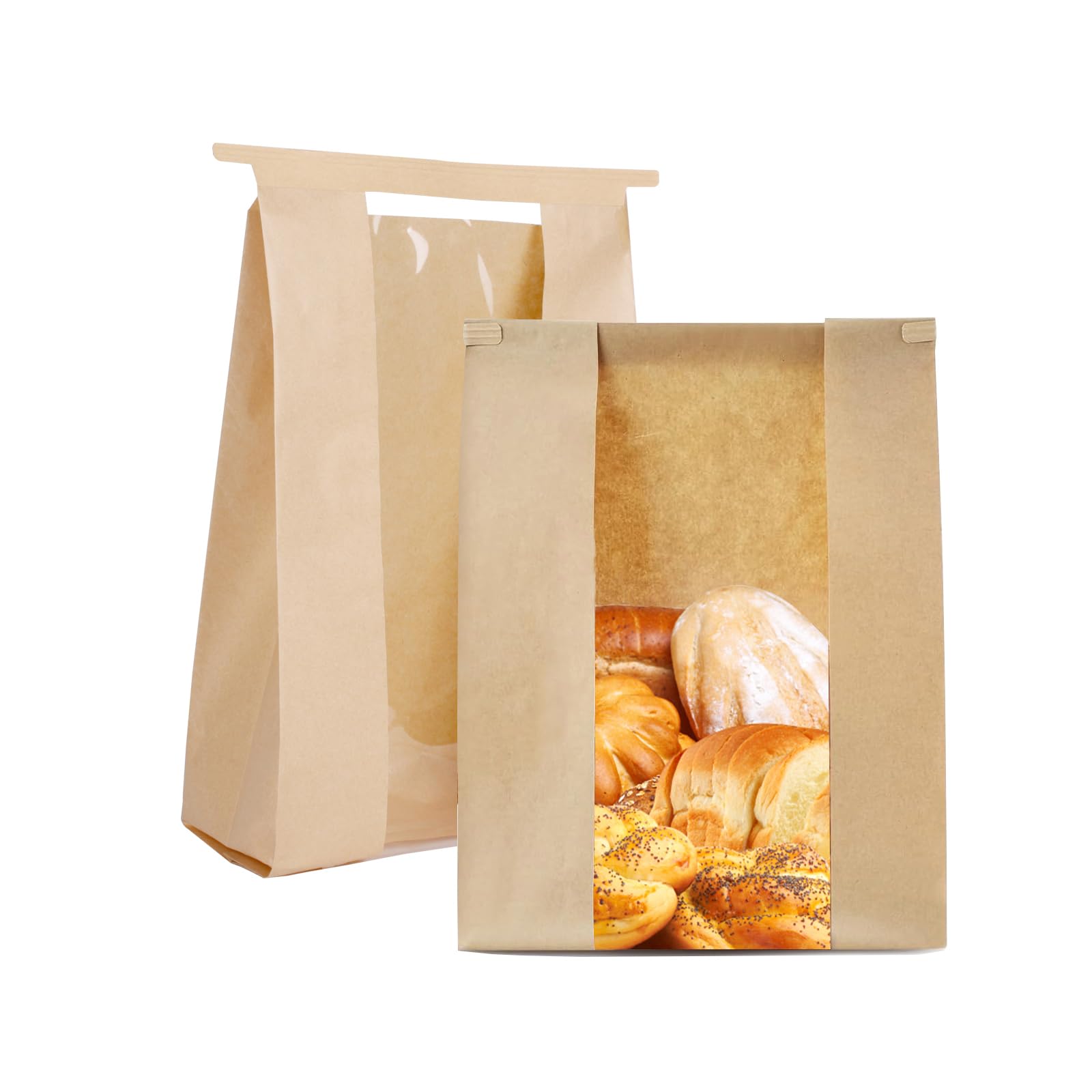 30 Pack Bread Bags with Tin Tie & Window - Large Bakery Bags for Homemade Bread, Sourdough, Pastries | Perfect for Gifting, Storage & Farmers Market Sales