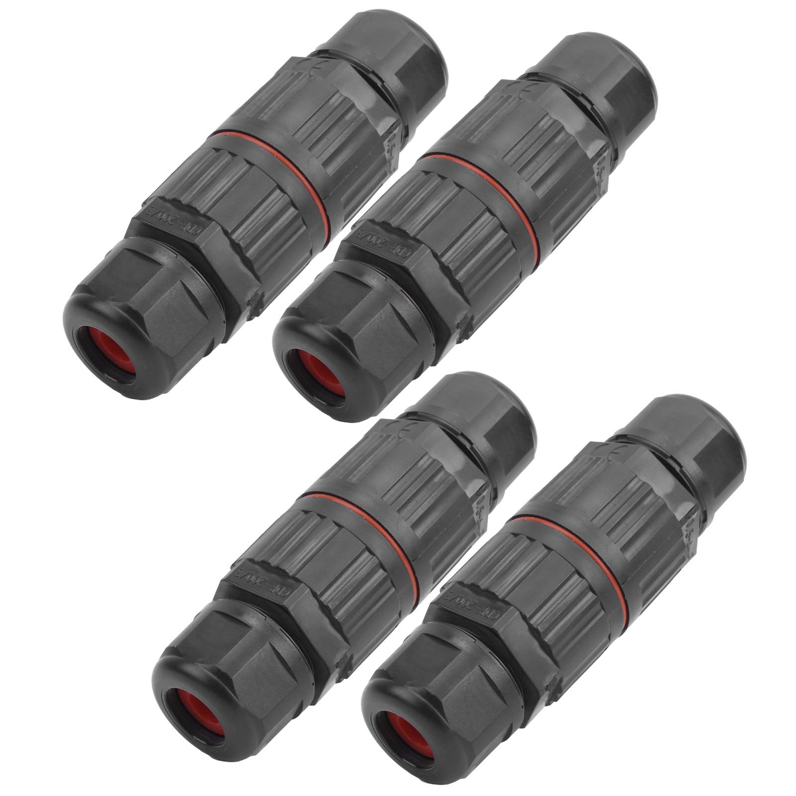 EVTSCAN 4Pcs 3Pin Waterproof Electrical Connectors - 1 In 1 Out IP68 Rated for Outdoor LED Lights, Street Lamps & Garden Lighting - Weatherproof Wiring Solution for Landscape, Patio & Pathway Illumination